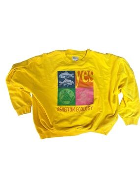 United Colors Of Benetton Bright Yellow Ecology Graphic Sweatshirt